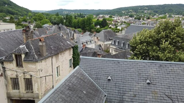 Terrasson Lavilledieu (Dordogne, France) - Vue a&eacute;rienne du pont sur la V&eacute;z&egrave;re