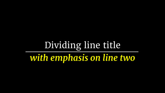 Dividing Line Title