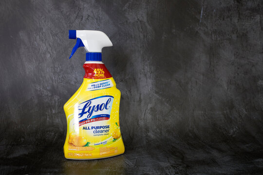 Phoenix, Arizona, June 15, 2020: Lysol Disinfectant Cleaner With Room For Copy