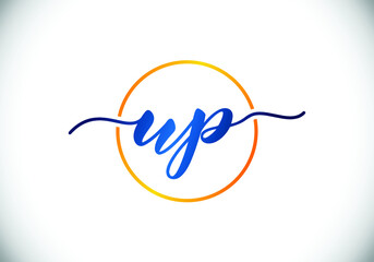 Obraz premium Initial Monogram Letter U P Logo Design Vector Template. UP Letter Logo Design 