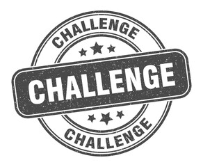 Obraz premium challenge stamp. challenge label. round grunge sign