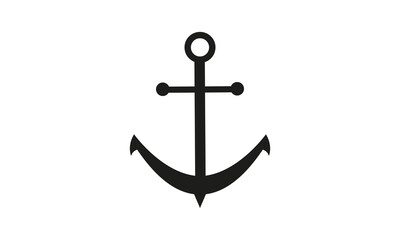 Black anchor drawing for seafood business, fish sale or boat rental