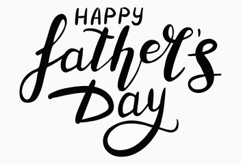 Fototapeta na wymiar Happy father's day. Lettering calligraphy illustration to design greeting cards or posters. Typographic composition. Vector handwritten brush trendy text isolated on white background.