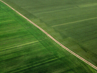 green field with drone