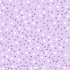 Seamless vector colorful spotted geometric pattern, large and small dots