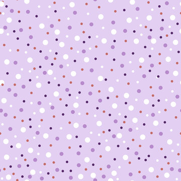 Seamless vector colorful spotted geometric pattern, large and small dots