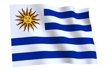 Obraz premium Flag of Uruguay waving in the wind