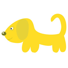 Cartoon dog. Isolated vector image on a white background. Clipart. Flat style