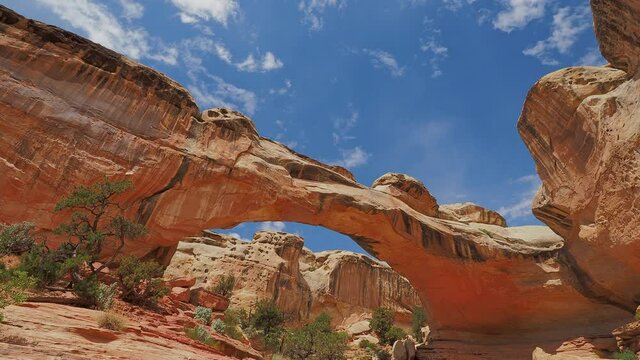 Sunny view of the Hickman Bridge of Capitol Reef National Park