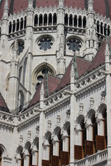 Fototapeta na wymiar The facade of the Parliament in Budapest Hungary