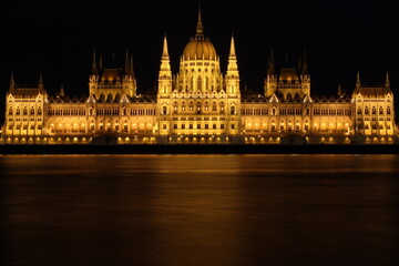 Fototapeta na wymiar The most famous view of the Hungarian parliament in Budapest