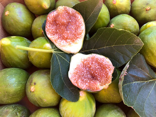 Delicious fresh raw fig fruits freshly collected, in Puglia