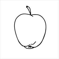 Apple vector illustration isolated on white.