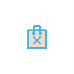 shopping bag icon flat vector logo design trendy