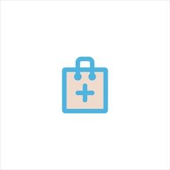 shopping bag icon flat vector logo design trendy