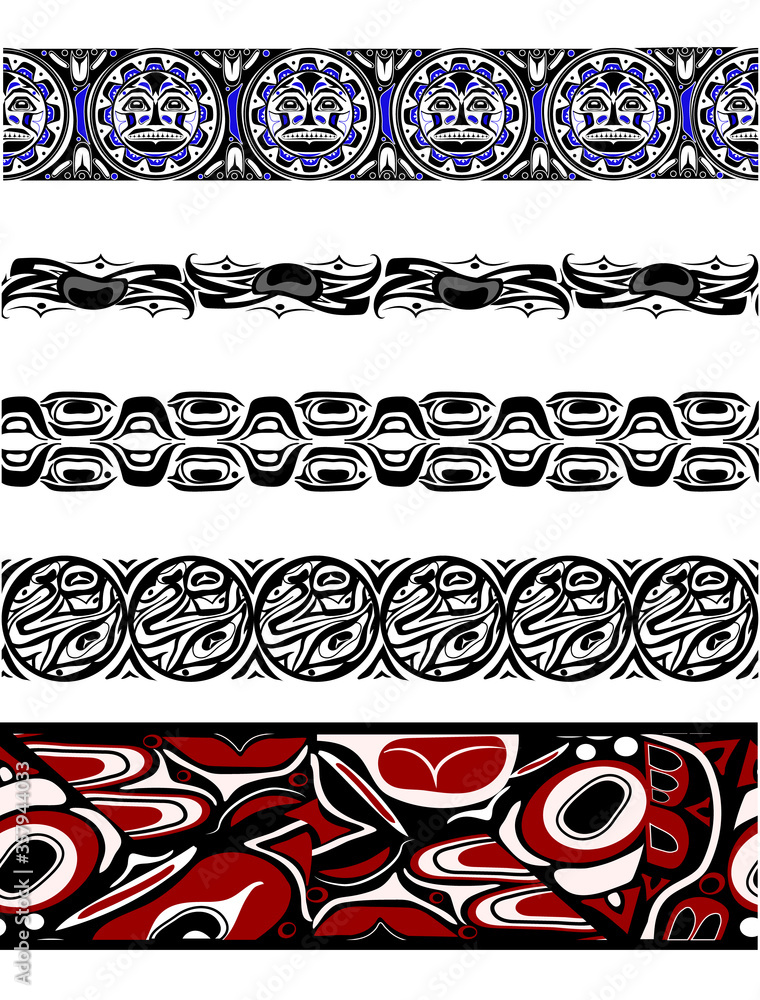 Wall mural abstract background native north american set