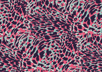 Bold abstracted leopard skin seamless pattern design. Jaguar, leopard, cheetah, panther animal print. Seamless camouflage