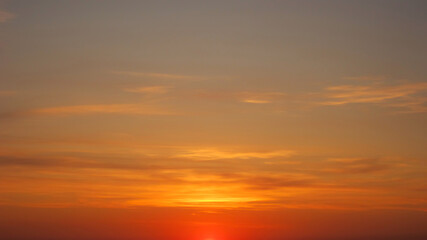 Fototapeta na wymiar Orange sunset on the sky - colorful landscape