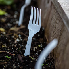 fork in a garden
