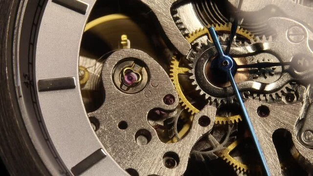 watch mechanism close up -  4k