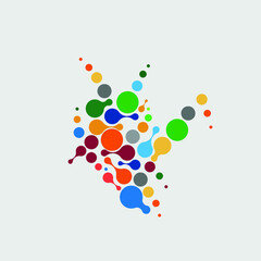 abstract color on white molecules.