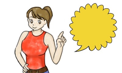 何か言っている若い女性