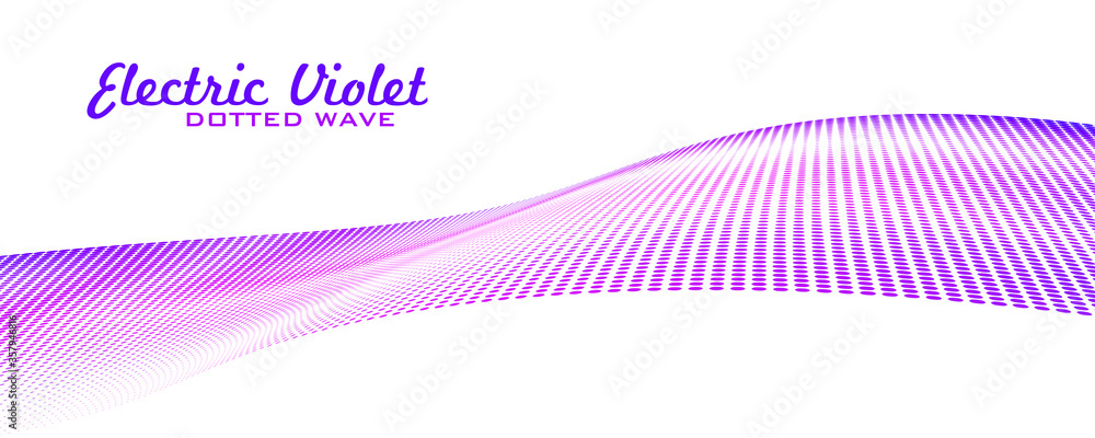 Poster electric violet dotted wave with halftone effect