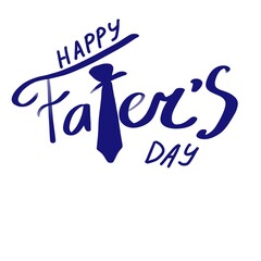 Happy Father's Day blue text on white background