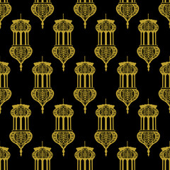 Arabic Lantern Geometrical Pattern Seamless Repeat Background