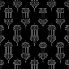 Arabic Lantern Geometrical Pattern Seamless Repeat Background