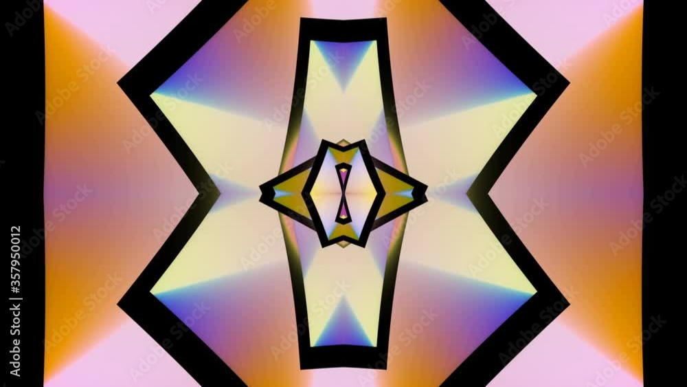 Poster star kaleidoscope hypnotic multicolored rotation seamless loop background
