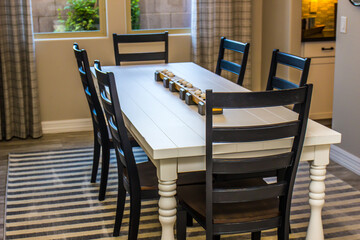 Dining Room Table With Six High Back Chairs