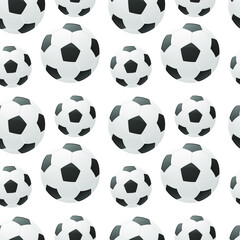 Soccer Ball Pattern. Seamless Background Symbols. Emoji Drawn Sketch Hand Made Design Vector.