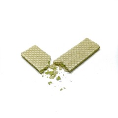 delicious wafer biscuits isolated on white background