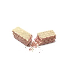 delicious wafer biscuits isolated on white background