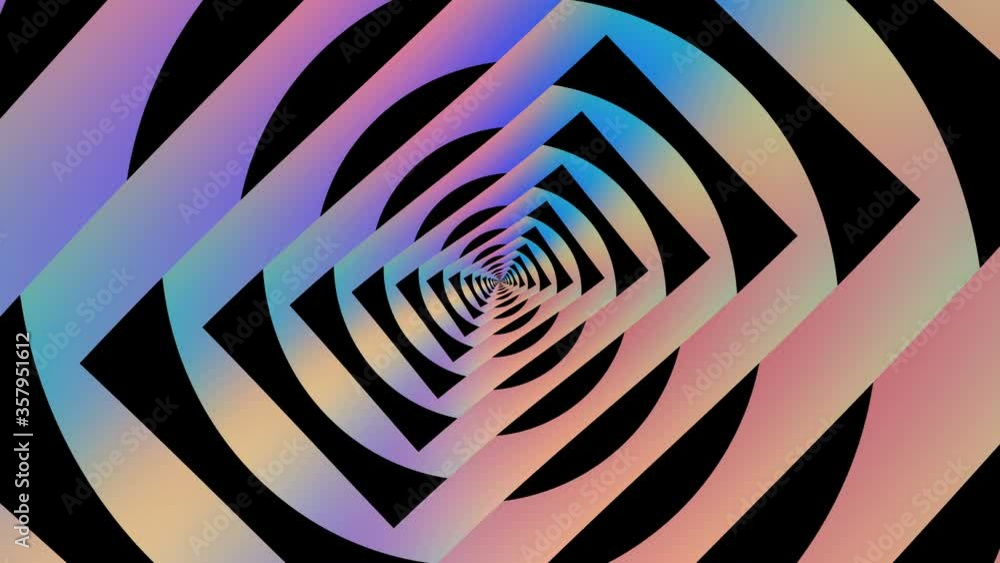 Poster spiral hypnotic multicolored kaleidoscope rotation seamless loop background