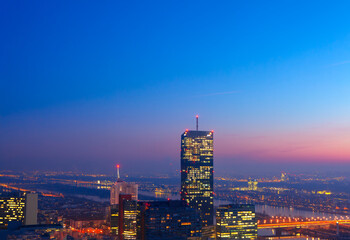 Fototapeta premium Spectacular Vienna Cityscape . Austrian Capital City in the Twilight 