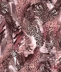 Naklejka premium Seamless leopard design pattern vector.