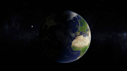 CGI earth and moon wallpaper