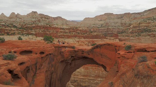 Daytime of the Beautiful Cassidy Arch of Capitol Reef National Park