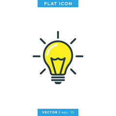 Light Bulb Icon Logo Design Template. Lamp Symbol