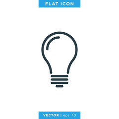 Light Bulb Icon Logo Design Template. Lamp Symbol