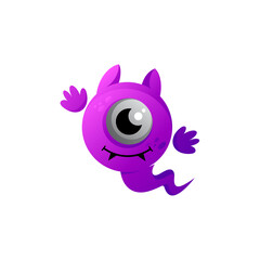 Monster logo with one eye, cartoon icons