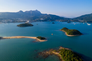 Aerial view of the island