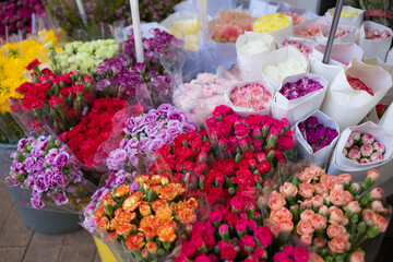 Bouquet of flower in market