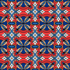 Seamless pattern red with blue
