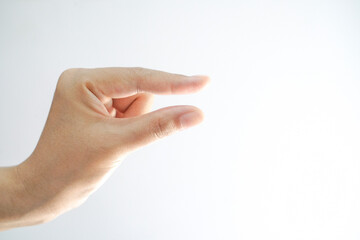 hand posture click in isolated on white baclground