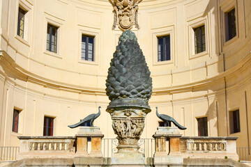 Fontana della Pigna Pine Cone Fountain from the 1st century AD, Vatican, Rome, Italy