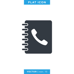 Phone Book, Contacts Icon Vector Design Template.