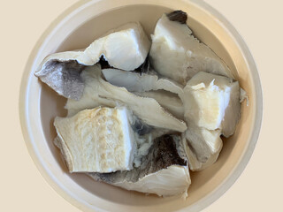 Dried Cod Fish Soaking in Water